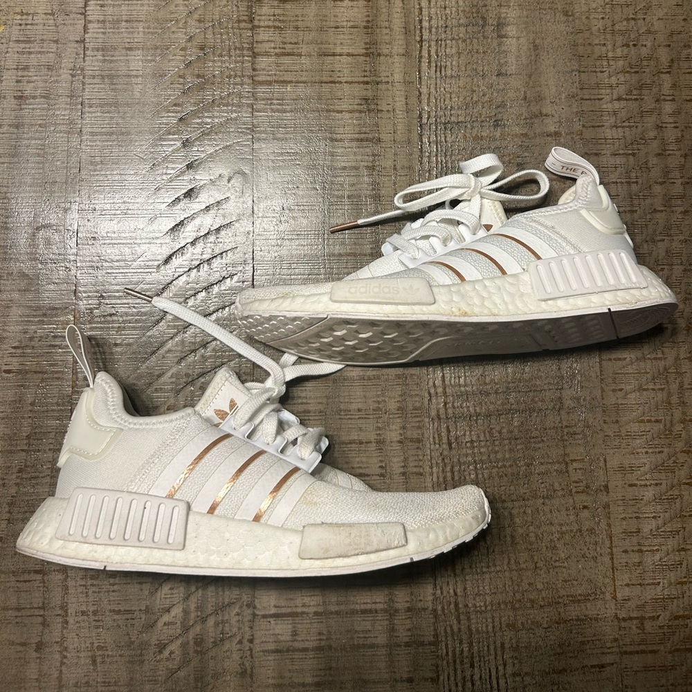 Adidas White and Tan Women's Sneakers